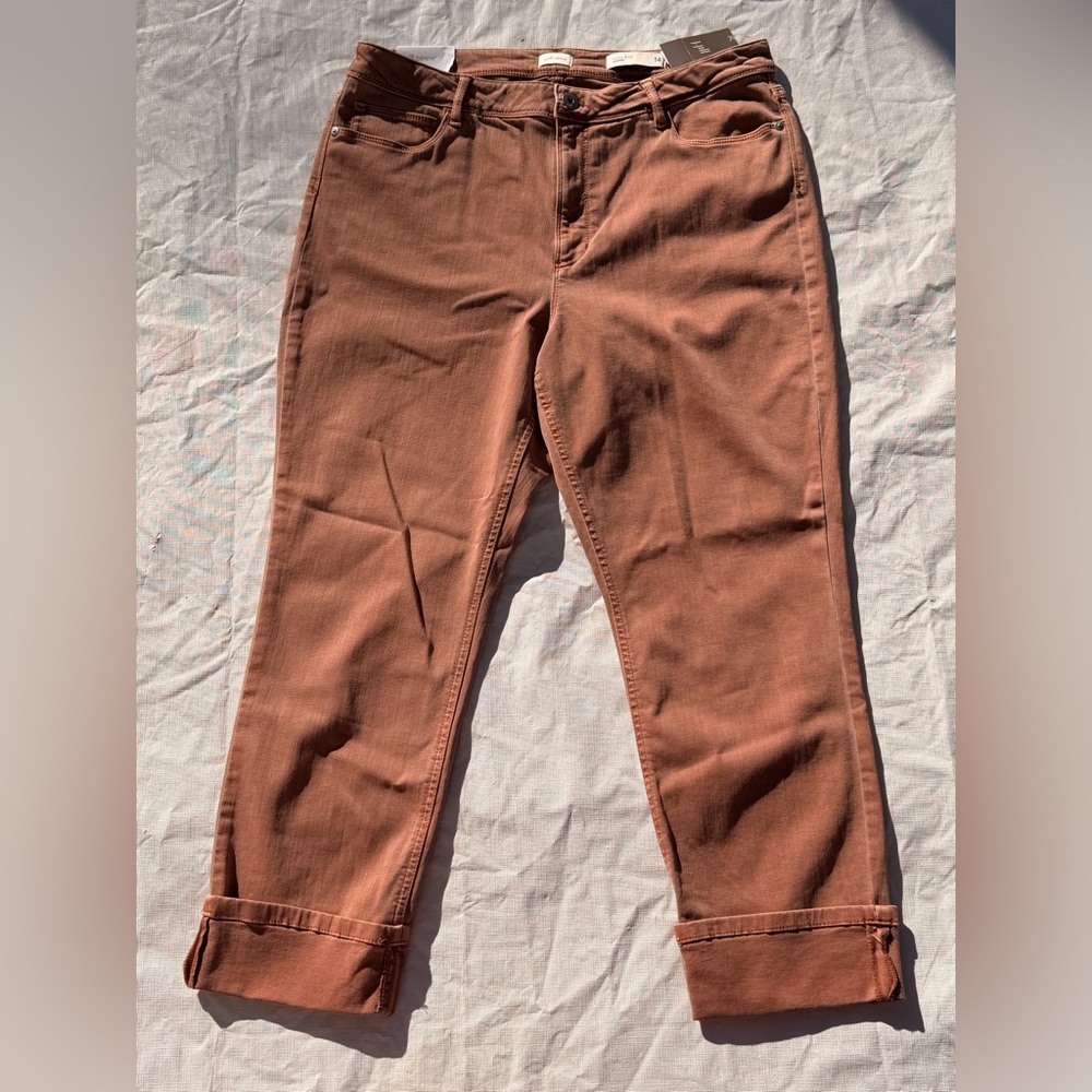 J. Jill Cropped Jeans in Rust Brown
